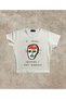 White Dtf Printed Baby Tee Model - Top-Sitting Mold