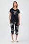 Pi̇erre Cardi̇n Licensed Comfortable Collar 100% Cotton Short Sleeved Women's Capri Pajama Set