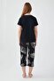 Pi̇erre Cardi̇n Licensed Comfortable Collar 100% Cotton Short Sleeved Women's Capri Pajama Set - 2