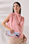 Women's Degaje Collar Flowing Blouse with Padded Shoulders - 2