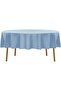 Liquid Resistant Round Care Free Linen Tablecloth Blue - 4