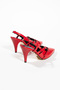 Zora Women's Red Patent Leather Buckle Detailed Ankle Strap Heeled Shoes - 3