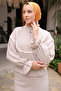 2078 Collar Mesh Detailed Double Set Mink - 5