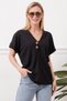 Black Button Detailed Blouse - 3