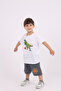 Basketball player dinosaur printed pocket cotton boys summer bottom top suit - 4