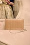 Rose Gold Sparkling Striped Women's Chain Evening Dress Bag Clutch Portfolio Bag