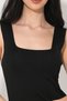 Women's Square Neck Ribbed Summer Knitwear Blouse Undershirt - 5