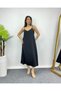 Women's Black Strap Modal Fabric Casual Midi Length Dress - 2
