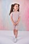 Summer Girl's Ruffle Sleeve Ribbed Light Powder Color Set with Shorts - 3