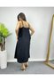 Women's Black Strap Modal Fabric Casual Midi Length Dress - 4