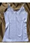 Cotton Corded Fabric Fabric Strappy Lace V-Neck 3-Piece Women's Blouse/ Tank Top Set (Black-White-Beige) - 3