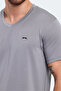 Katriina Men's V-Neck Gray T-Shirt - 5