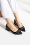 Woman's Low Heel 4 cm Pointed Toe Striped Stone Evening Dress Women's Square Heeled Shoes (36-44)