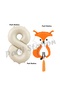Woodland Fox Balloon 8th Birthday Balloon Set Cute Fox Balloon and Cream Number Balloon Birthday Set