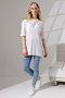 Oversize Slit Report Tunic T-Shirt 21493 White