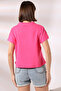 Stand Collar Cotton T-shirt 19588 LIGHT Fuchsia - 4