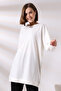 Cotton Lycra Compact Long Sleeve Casual Tunic with Cuffs 19186 Ecru - 3