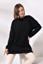 Cotton Lycra Compact Long Sleeve Casual Tunic with Cuffs 19186 Black - 3