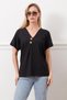 Black Button Detailed Blouse - 6