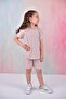 Summer Girl's Ruffle Sleeve Ribbed Light Powder Color Set with Shorts - 6