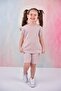 Summer Girl's Ruffle Sleeve Ribbed Light Powder Color Set with Shorts - 4