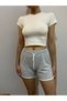 White Dtf Printed Baby Tee Model - Top-Sitting Mold - 2