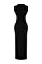 Siyah Drapeli Fitted/Vücuda Oturan Dik yaka Kolsuz Esnek Örme Maxi Kalem Elbise TWOSS24EL00830 - 7