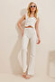 Women's White Striped Trousers ALC-X10112 - 4