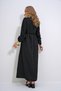 Women's Black Stand Collar Crochet Braided Back Zipper Woven Dress ALC-X12025 - 7