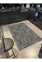 Black Beige Themed Stripe Striped Geometric Patterned Modern Decorative Carpet 4849 - 4