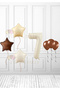 7th Birthday Bohemian Retro Mini Birthday Party Set - Beige, Cream, Brown, Star, Cream Number Balloons