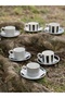 6-Piece Anita Porcelain Gilded Luxury Striped Cup Set - 4