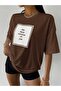 Woman's Brown The Best Version Printed Oversize T-shirt - 6