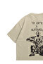 Unisex Beige Kendrick Lamar to  a Butterfly Printed Oversize Crew Neck Short Sleeve T-Shirt - 3