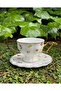 2-piece Camilia luxury floral porcelain cup set