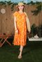 New Season Viscose Fabric Tie Dye Pattern Skirt Ruffle Detailed Women's Dress