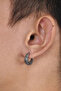 Unisex Grey Gothic Steel Hoop Earrings with Viking Motif