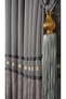 Clipboard Background Curtain Mink Gray - Single Wing with Anthracite Gold Stripe Frequent Pleated Jacquard Bright Pattern - 2