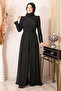 Embroidered Chiffon Sun Jumpsuit - Black - 4