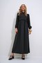 Women's Black Stand Collar Crochet Braided Back Zipper Woven Dress ALC-X12025 - 6