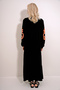 Women's Orange-Black Prevailing Collar Sleeves Flock Printed Layered Flounced Viscose Dress ALC-X12085 - 6
