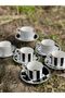 6-Piece Anita Porcelain Gilded Luxury Striped Cup Set - 6
