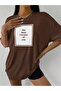 Woman's Brown The Best Version Printed Oversize T-shirt - 5