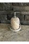 New Silver Travertine Natural Stone Liquid Soap Dispenser Set with Tray - 4