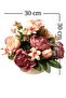 Peony Arrangement with Pearls Desktop Decorative Artificial Flower in White Luxury Mica Flowerpot - 4