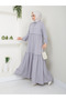 Women's Viscose Fabric Shirt Collar Hijab Dress - 2