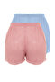 Çok Renkli 2'li Paket Pointel Ajurlu/Delikli Örme Pijama Altı THMSS24PJ00000 - 11