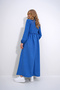 Women's Blue Stand Collar Crochet Braided Back Zipper Woven Dress ALC-X12025 - 7