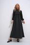 Women's Black Stand Collar Crochet Braided Back Zipper Woven Dress ALC-X12025 - 5