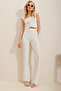 Women's White Striped Trousers ALC-X10112 - 3
